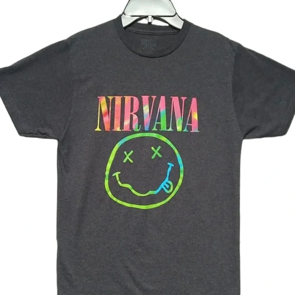 Nirvana Smile Short Sleeve T-shirt Tie Dye Graphic Rock Goth Hippie Retro Grunge - Picture 10 of 12